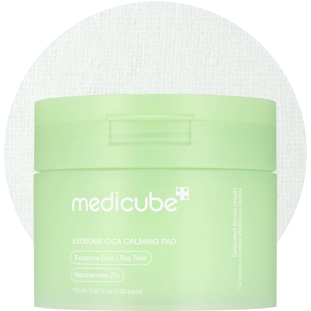 medicube Exosome CICA Tea Tree Calming Toner Pads for Sensitive Skin with Centella Asiatica Help Reduce Redness & breakouts. Low-irritating & Hydrating Daily Care Korean Skincare Vegan (100 Pads) BeautyBond