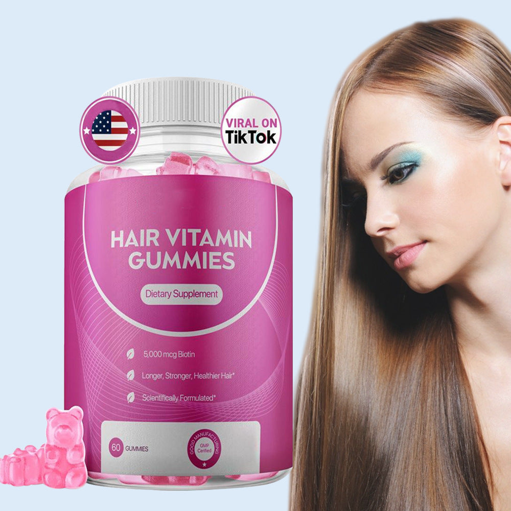 Hair Growth Vitamin Gummies — Nourishing Hair, Skin & Nail Support Doba