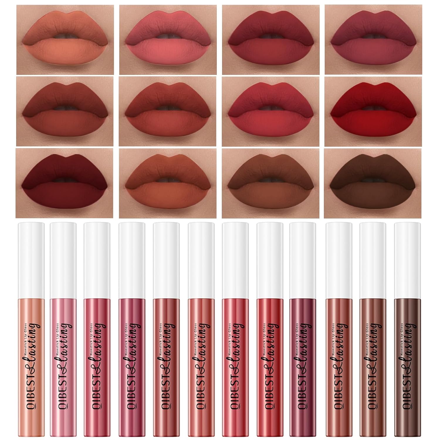 19 colors Matte Velvet Lip Gloss Waterproof Liquid Lipstick Nude Black Lips tint Makeup Lip Glaze Cosmetics Red Lip Stain Beauty BeautyBond