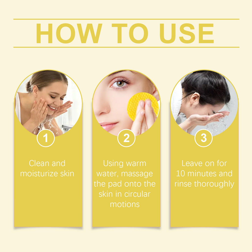 Hoygi Turmeric Acid Cleansing Pad Facial Skin Pore Cleansing, Makeup Remover Gentle Exfoliating Cleansing Pad BeautyBond
