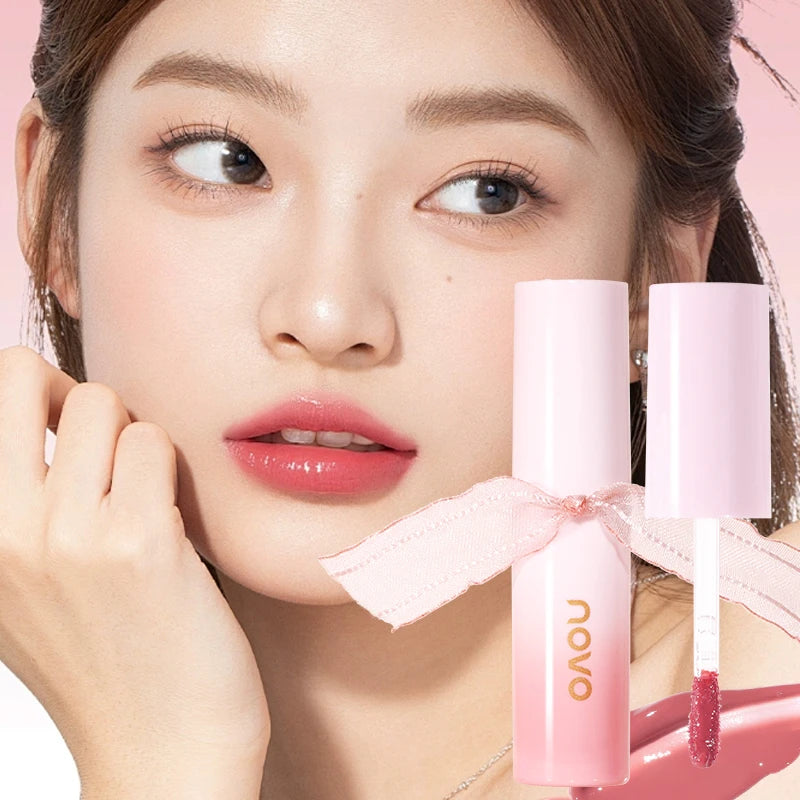 Hydrating 3D Glossy Lip Gloss&Lipstick,Water Gloss Mirror Lip Glaze, Long Lasting,Non-Sticky,High Gloss Effect, For Eyes,Cheeks BeautyBond