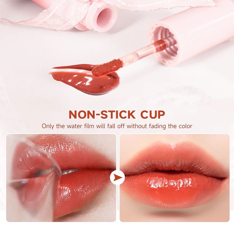 Hydrating 3D Glossy Lip Gloss&Lipstick,Water Gloss Mirror Lip Glaze, Long Lasting,Non-Sticky,High Gloss Effect, For Eyes,Cheeks BeautyBond