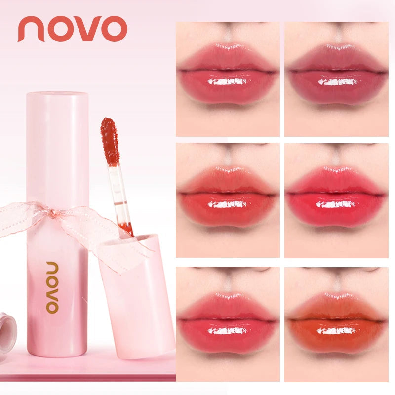 Hydrating 3D Glossy Lip Gloss&Lipstick,Water Gloss Mirror Lip Glaze, Long Lasting,Non-Sticky,High Gloss Effect, For Eyes,Cheeks BeautyBond