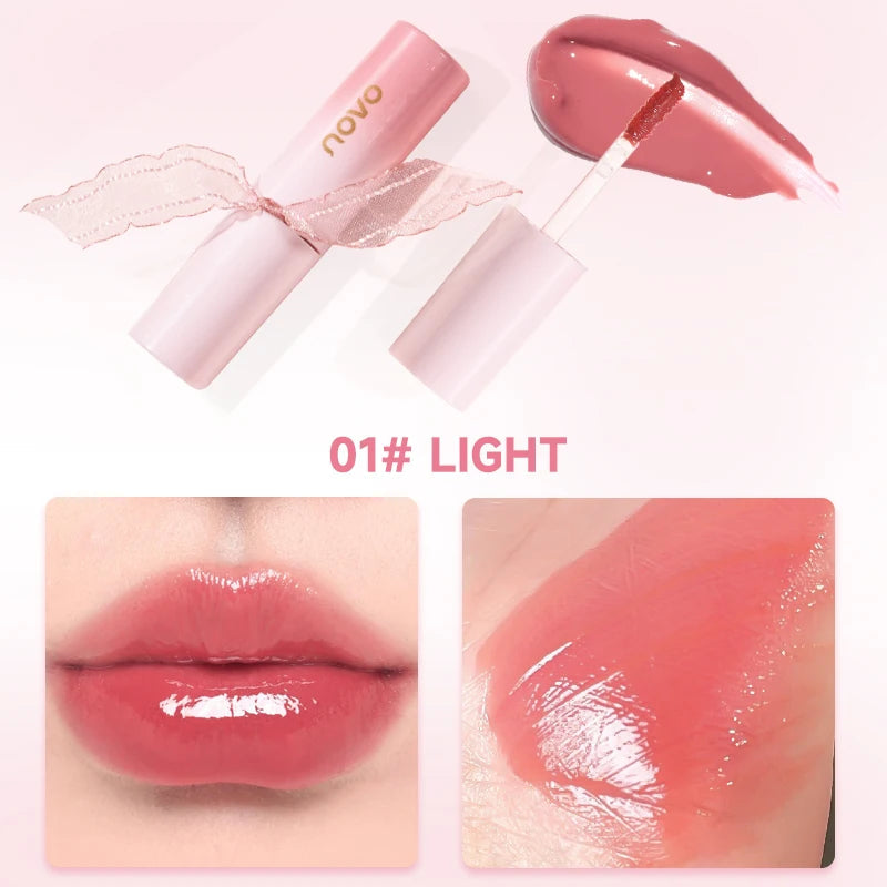 Hydrating 3D Glossy Lip Gloss&Lipstick,Water Gloss Mirror Lip Glaze, Long Lasting,Non-Sticky,High Gloss Effect, For Eyes,Cheeks BeautyBond