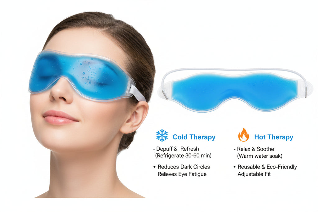 Set of four colorful eye masks with a white background