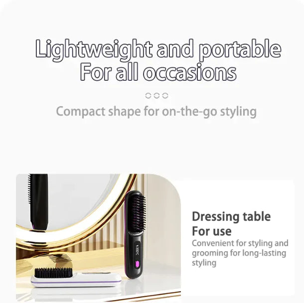 Wireless Hair Straightener Curler – 2-in-1 Portable Styling Tool BeautyBond