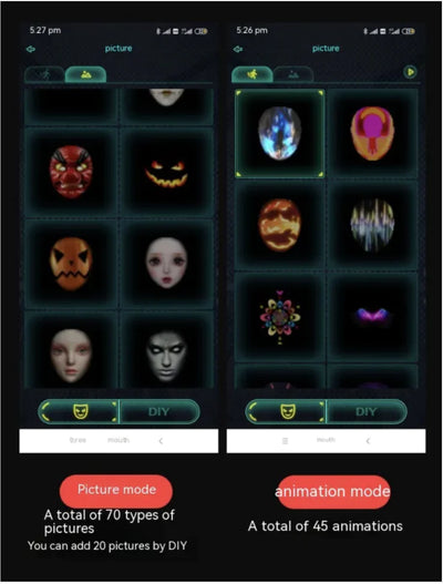 Colorful LED Festival Mask - Gesture-Controlled Party Wear