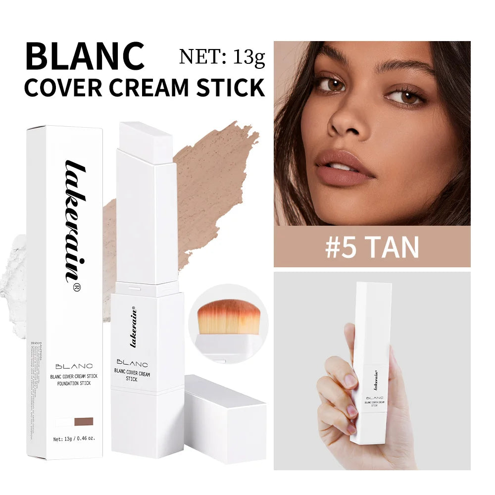 Foundation Stick Color Changing Foundation Detachable Brush Blanc Cover Cream Stick High Coverage Smoothly Blending Base Makeup BeautyBond