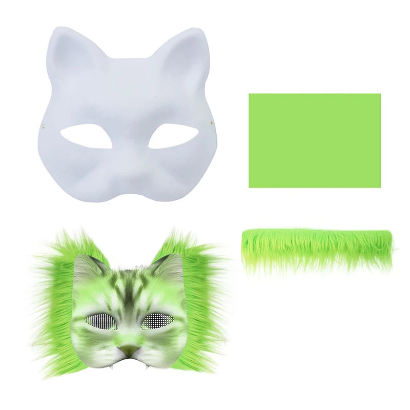 DIY Cat & Fox Therian Mask Kit — 3-Pack Hand Drawn Animal Masks BeautyBond