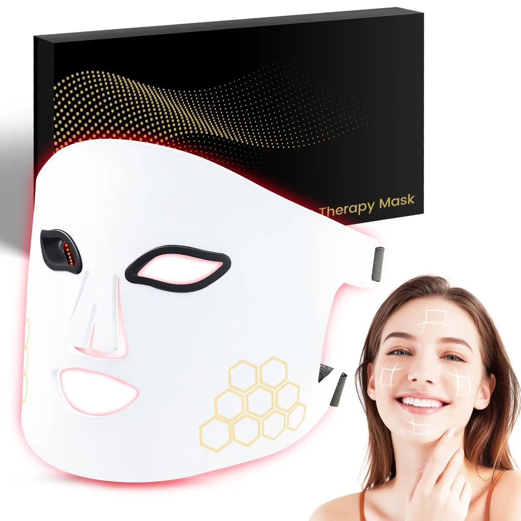 Hello Face Portable Red Infrared Blue LED Light Therapy Face Mask Acne Treatment, Skin Rejuvenation, Home Use for All Skin Types BeautyBond