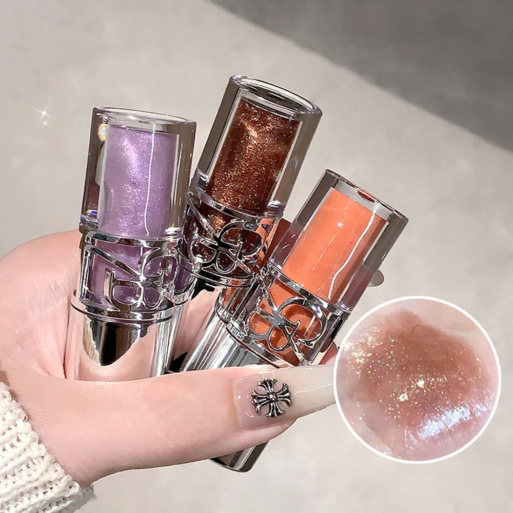 Gege Bear Glittering Mirror Lip Glaze, Watery Shimmering Light Lip Gloss Makeup 8 Colors, Hydrating Moisturizing, Long Lasting BeautyBond
