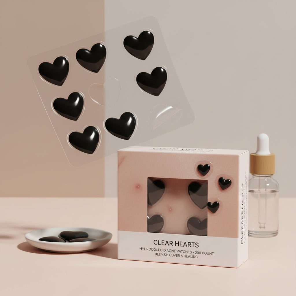Star-shaped object with 'what's inside' text and 'hydrocolloid' label on a black background
