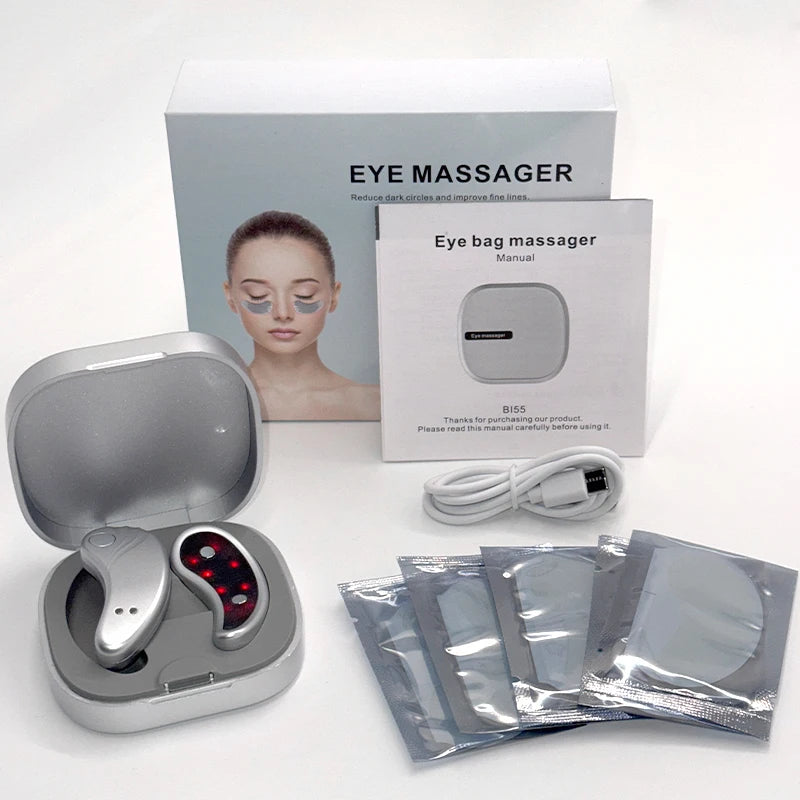 Led Red Light Eye Care Therapy EMS Pulse Micro-current Device Eye Massager To Relieve Fatigue For Treatment Under Eye Wrinkle