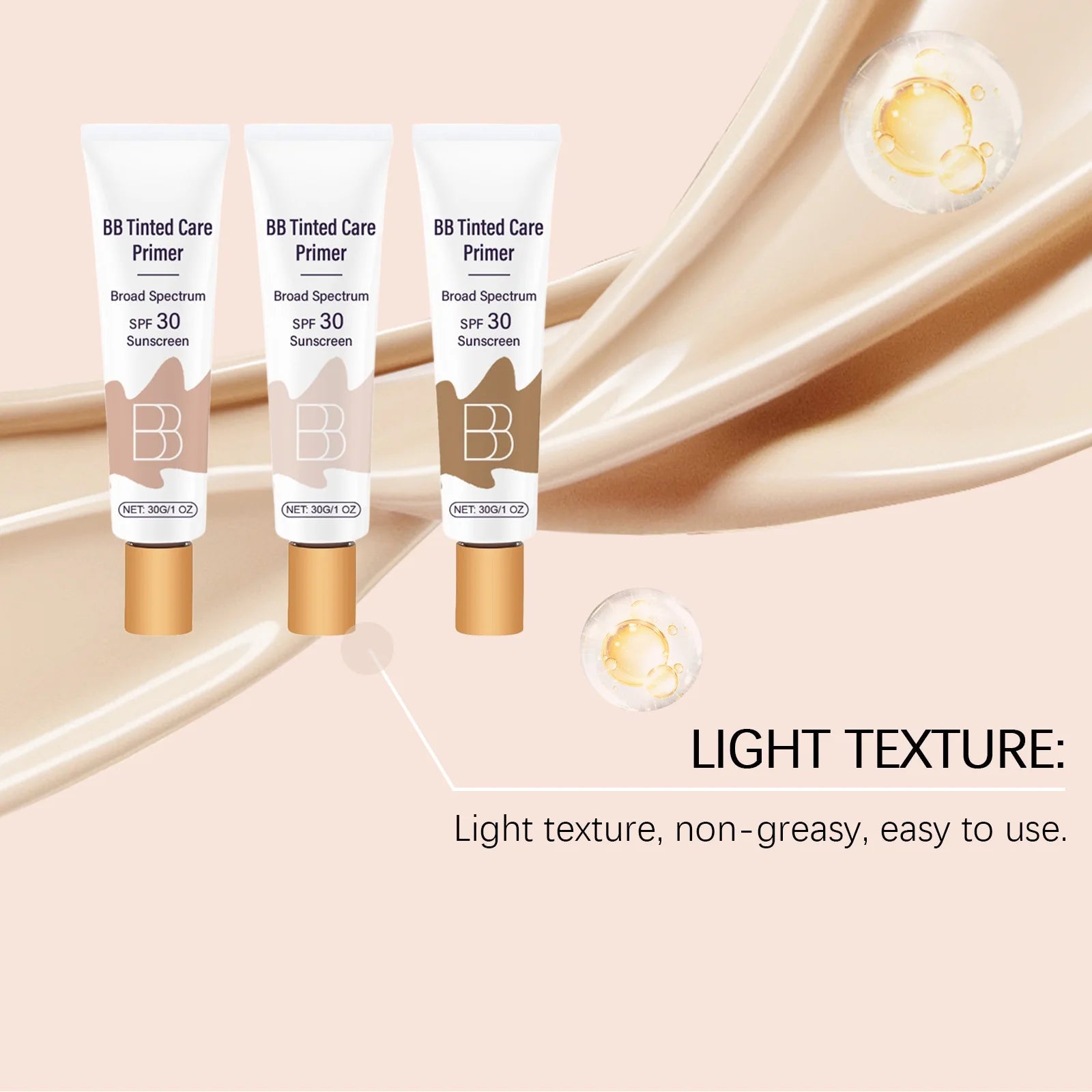 Sunscreen BB Cream Protect Sun Burn Calm Redness Balance Oil Shine Conceal Face Blemish Enhance Skin Barrier Portable Concealer BeautyBond