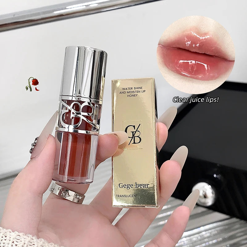 Gege Bear Glittering Mirror Lip Glaze, Watery Shimmering Light Lip Gloss Makeup 8 Colors, Hydrating Moisturizing, Long Lasting BeautyBond