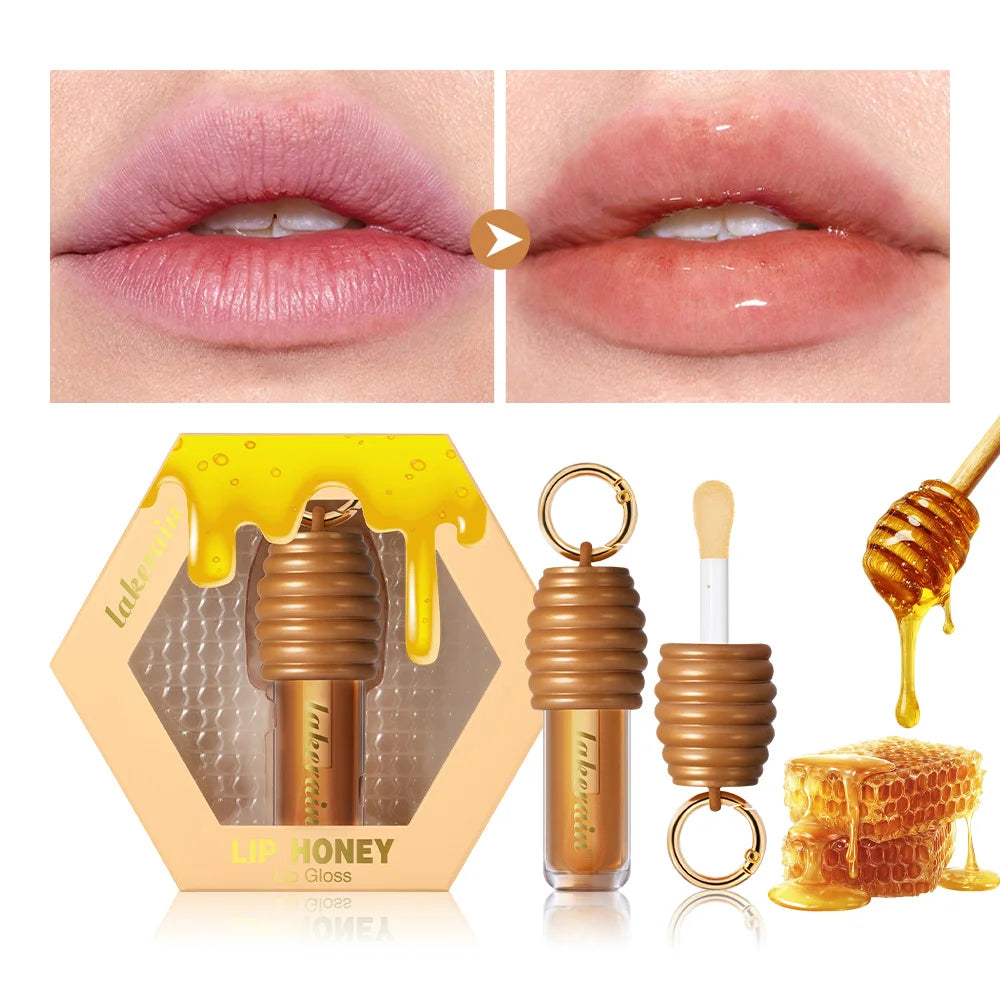 Lip Honey Lip Oil Plumper Lip Balm Hydration Not Sticky Long Lasting Moisturized Smooth Nourishing Bag Clip Ring Cosmetics BeautyBond