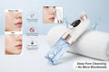 Skincare device with multiple attachments on a white background