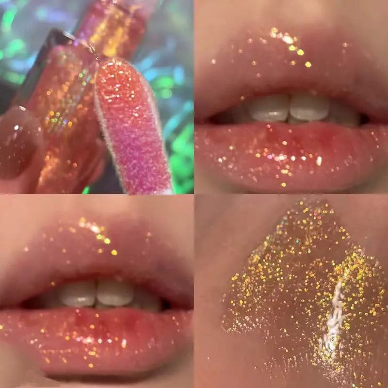 HERORANGE Glittering Mirror Lip Glaze, Watery Shimmering Light Lip Gloss Makeup 6 Colors, Hydrating Moisturizing, Long Lasting BeautyBond