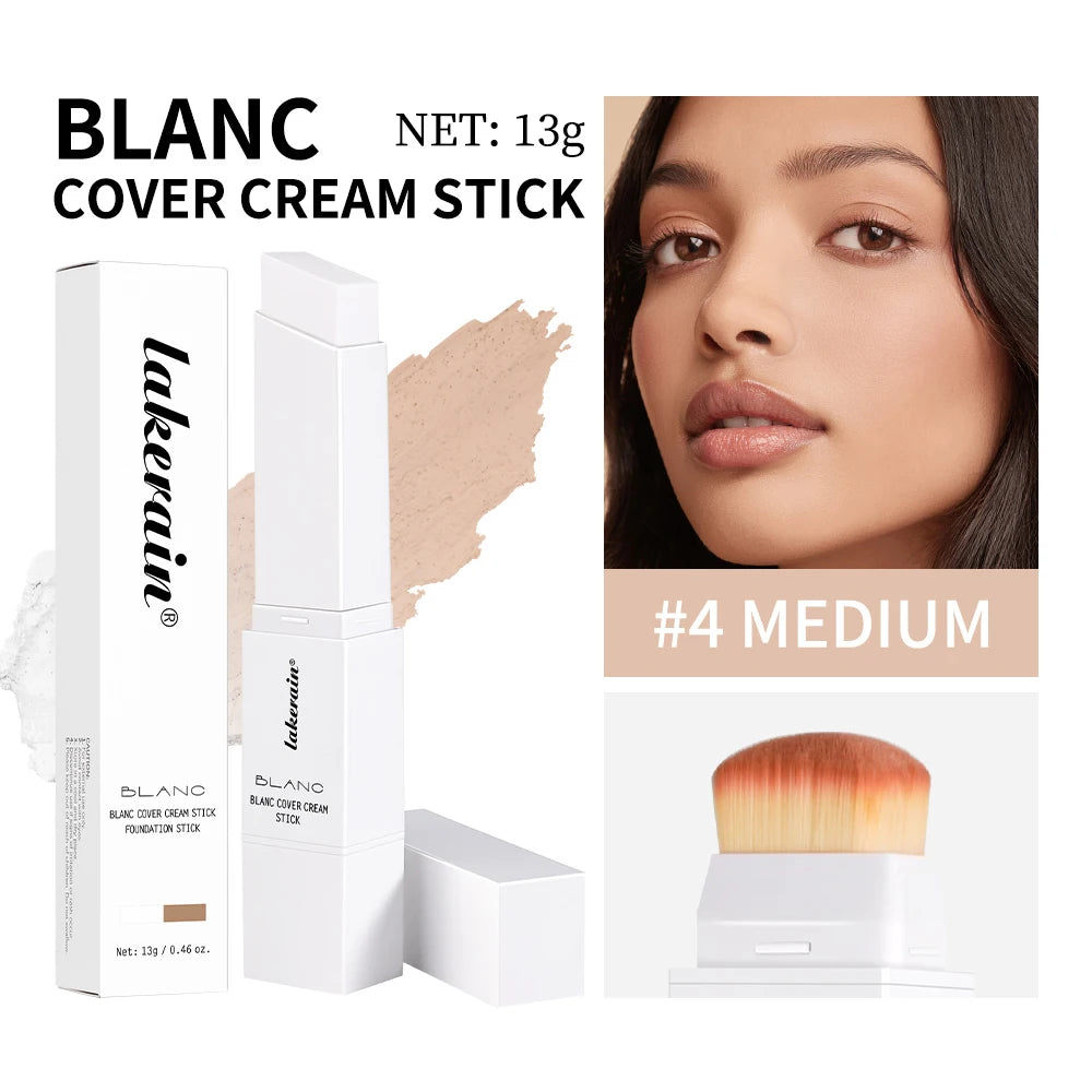 Blanc Cover Cream Stick Color Changing Foundation with Detachable Brush Coverage Changing Foundation Stick Base Makeup BeautyBond