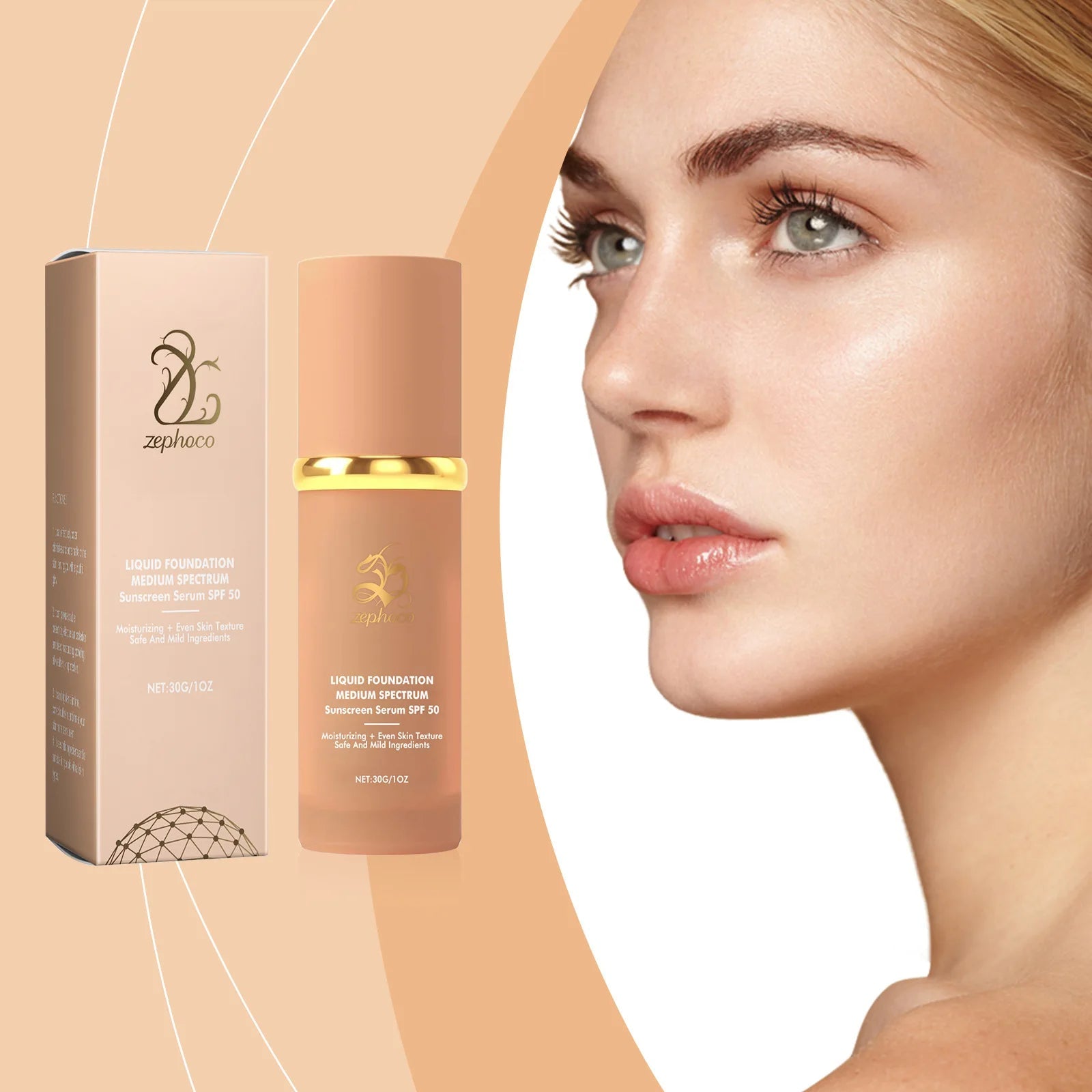 4-in-1 Foundation Liquid Soft Matte Long Lasting Hydrating Makeup Base Spf 50 Waterproof Magic Color Changing Foundation Liquid BeautyBond