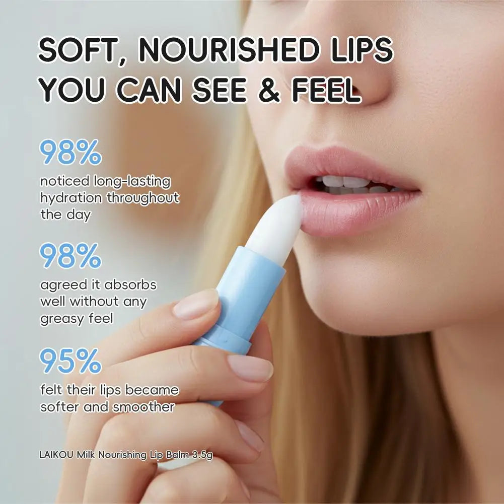 Milk Nourishing Lip Balm 3.5g Shea Butter Jojoba Oil Long-lasting Moisturizing Hyaluronic Acid Smooth Lip Care BeautyBond