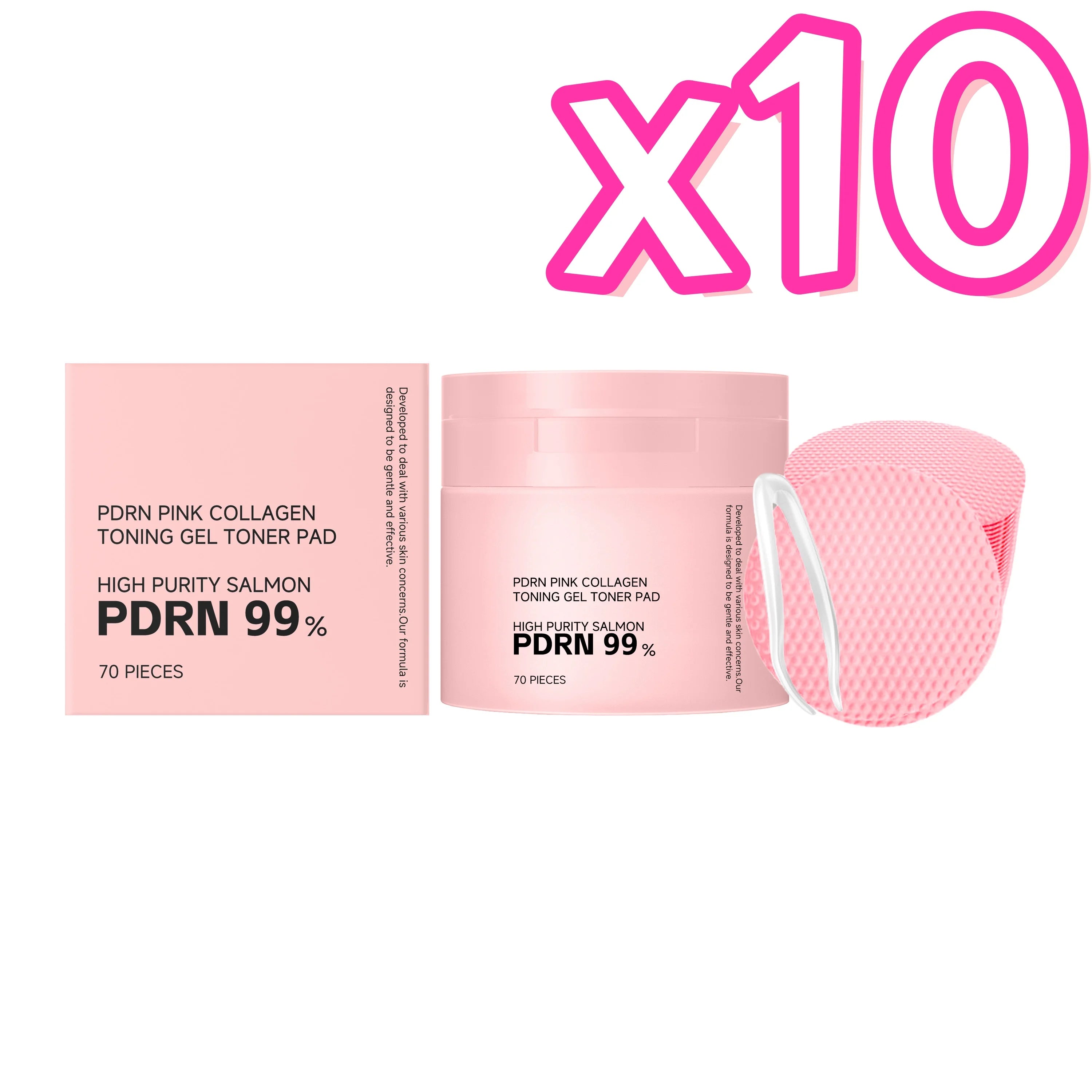 PDRN Collagen Toner Pads Repair Skin Barrier Calm Redness Hydrate Skin Reduce Skin Fine Lines Brighten Dullness Facial Toner Pad BeautyBond