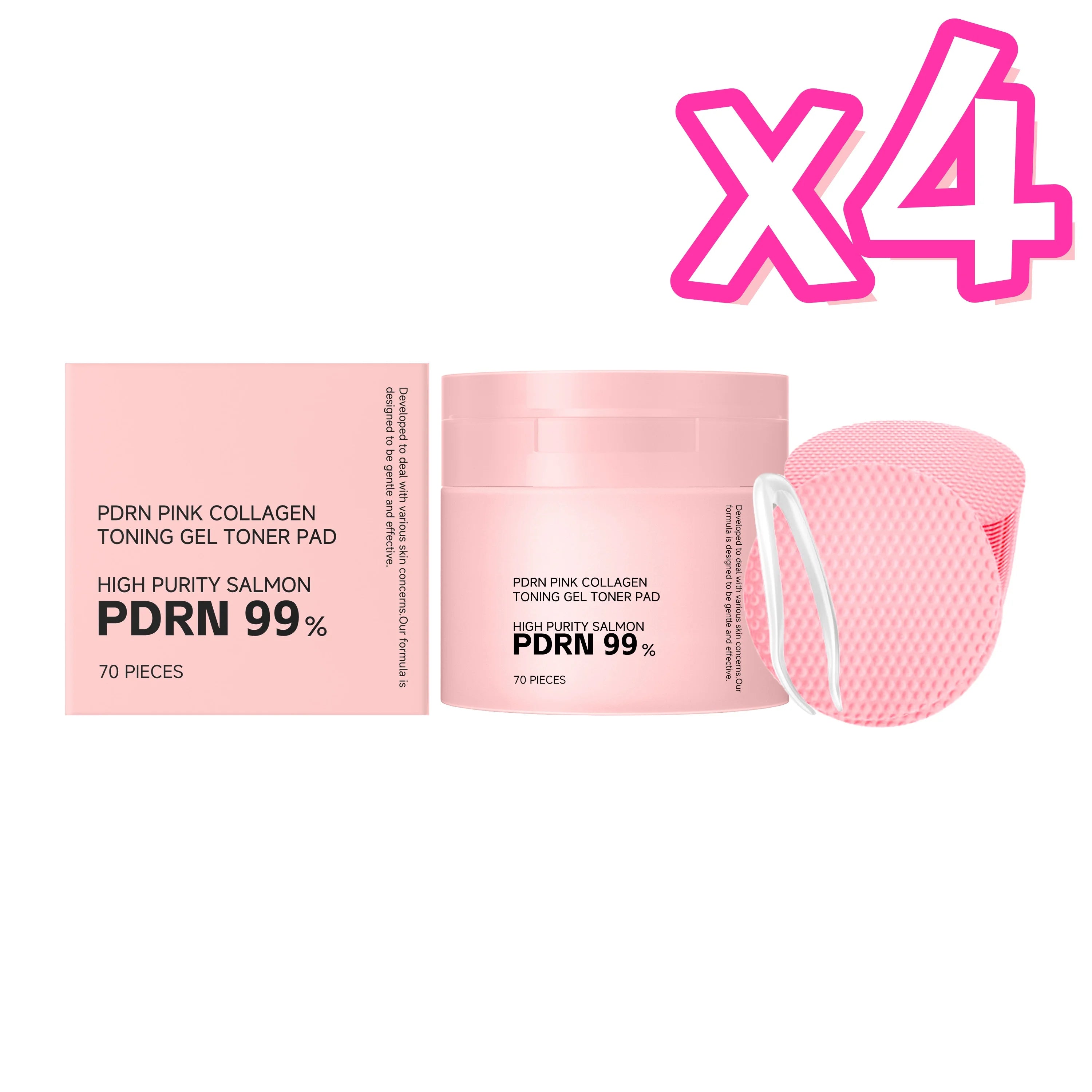PDRN Collagen Toner Pads Repair Skin Barrier Calm Redness Hydrate Skin Reduce Skin Fine Lines Brighten Dullness Facial Toner Pad BeautyBond