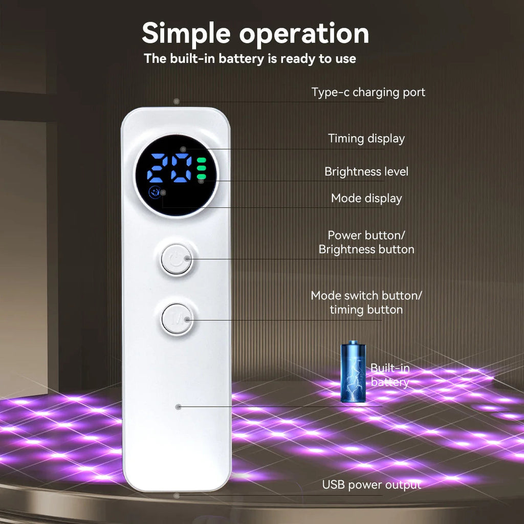 Hello Face Portable Red Infrared Blue LED Light Therapy Face Mask Acne Treatment, Skin Rejuvenation, Home Use for All Skin Types BeautyBond