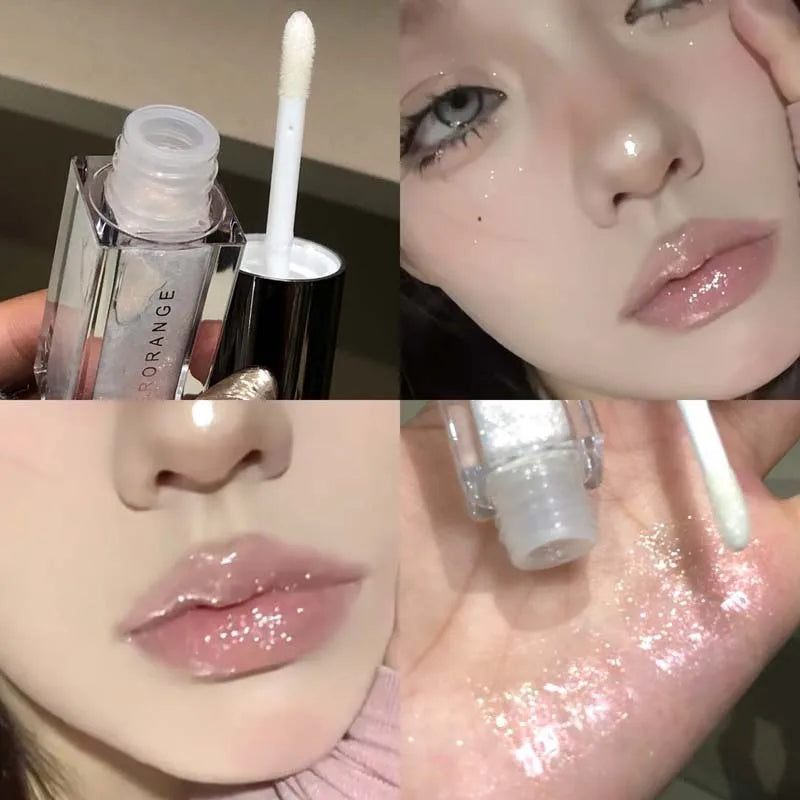 HERORANGE Glittering Mirror Lip Glaze, Watery Shimmering Light Lip Gloss Makeup 6 Colors, Hydrating Moisturizing, Long Lasting BeautyBond