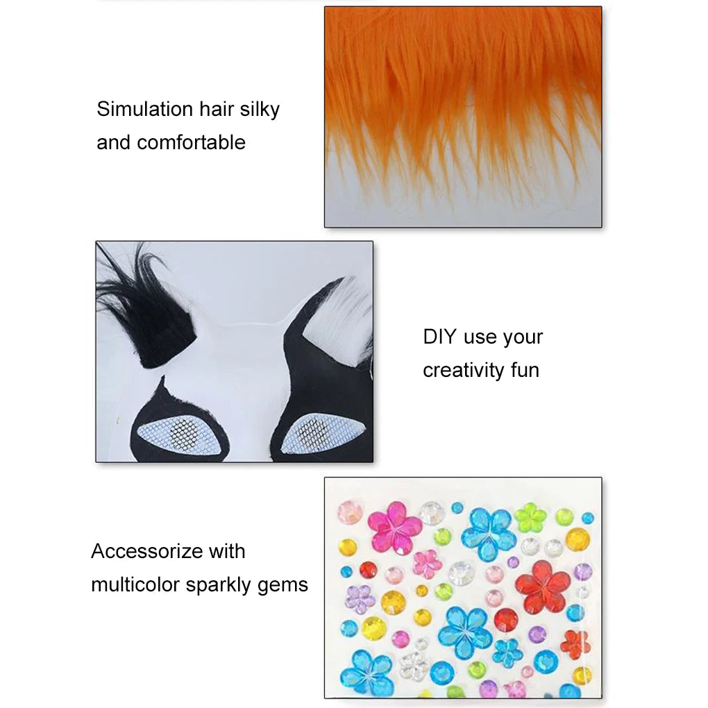 Unpainted Therian Mask Kit Paper Blank Masks Half Face Hand-painted Cat Mask DIY Masks For Masquerade Cosplay Party Christmas BeautyBond