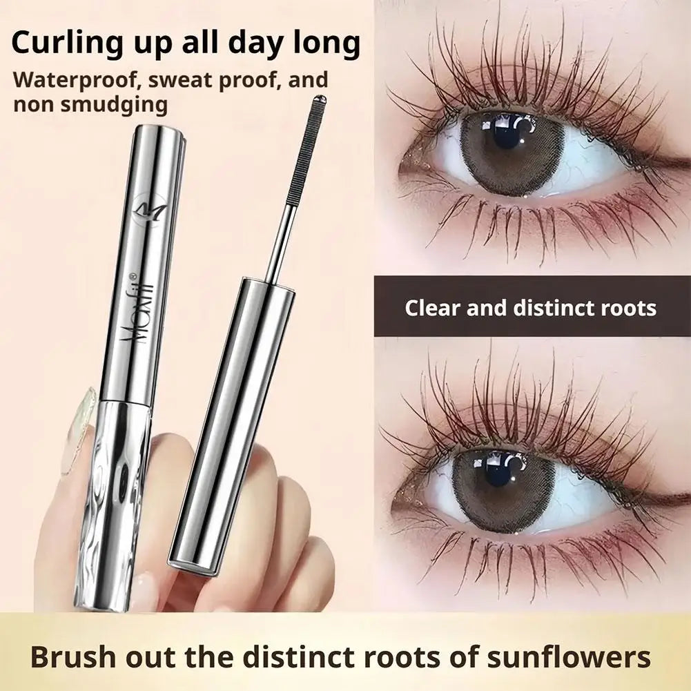 Nature Waterproof Spiral Brush Head Mascara - Steel Tube Long-lasting Easy To Apply for Beginners Party Makeup Mascara BeautyBond