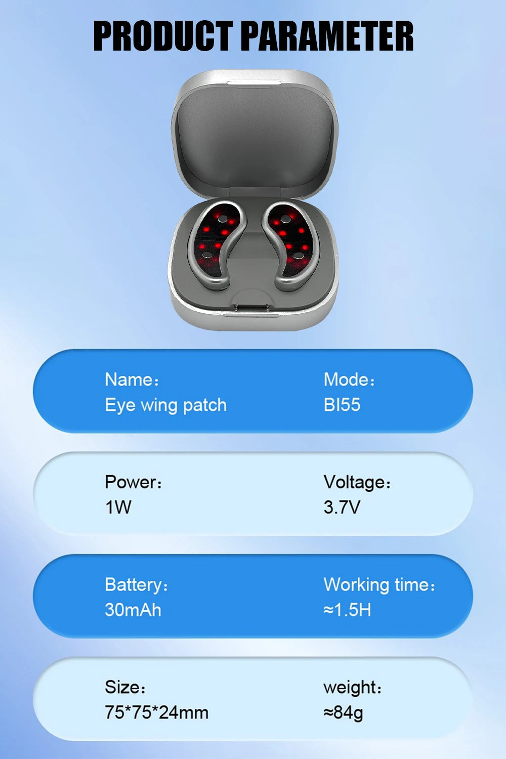 Led Red Light Eye Care Therapy EMS Pulse Micro-current Device Eye Massager To Relieve Fatigue For Treatment Under Eye Wrinkle BeautyBond