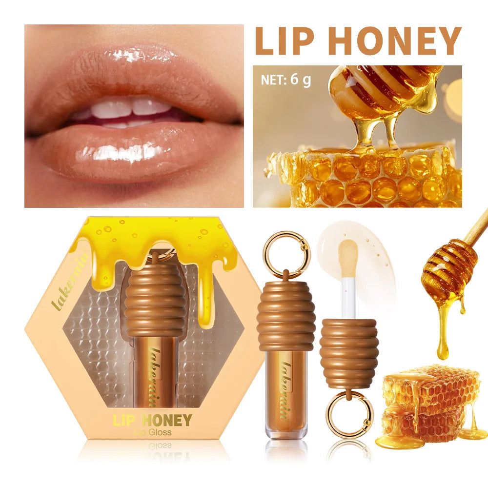 Lip Honey Lip Oil Plumper Lip Balm Hydration Not Sticky Long Lasting Moisturized Smooth Nourishing Bag Clip Ring Cosmetics BeautyBond