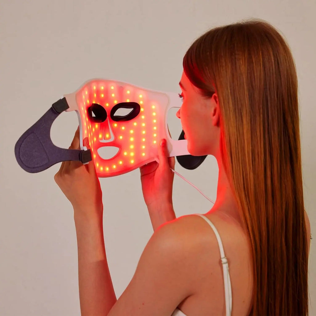 Hello Face Portable Red Infrared Blue LED Light Therapy Face Mask Acne Treatment, Skin Rejuvenation, Home Use for All Skin Types BeautyBond