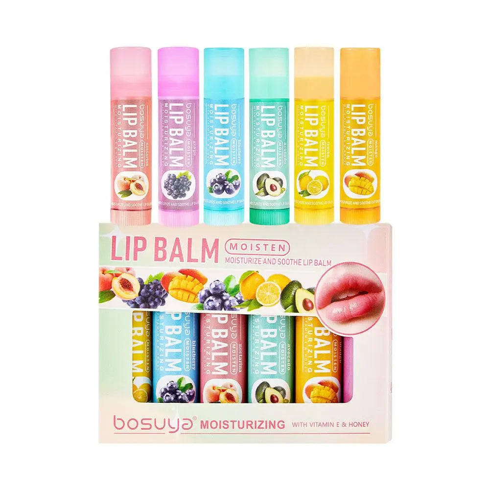 6/24pcs Assorted Fruit Flavor Lip Balm Set - Hydrating, Nourishing & Prevents Chapped Lips - Care for Dry Lips & Fine Lines BeautyBond
