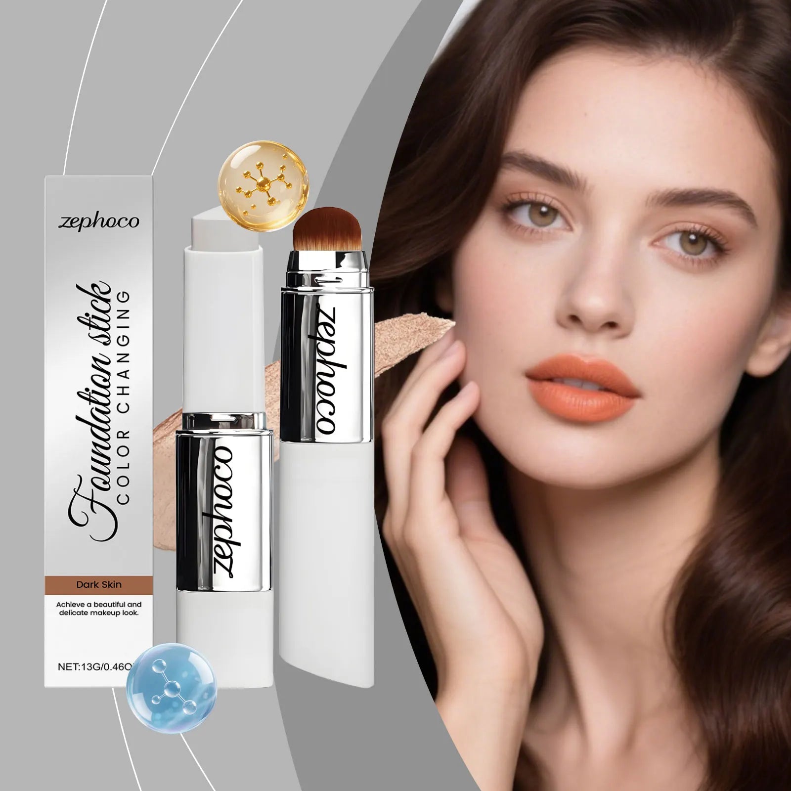 Color Changing Foundation Stick Blemish Cover Concealer Moisturizing Skin Brightening Invisible Pores High Coverage Makeup Base BeautyBond