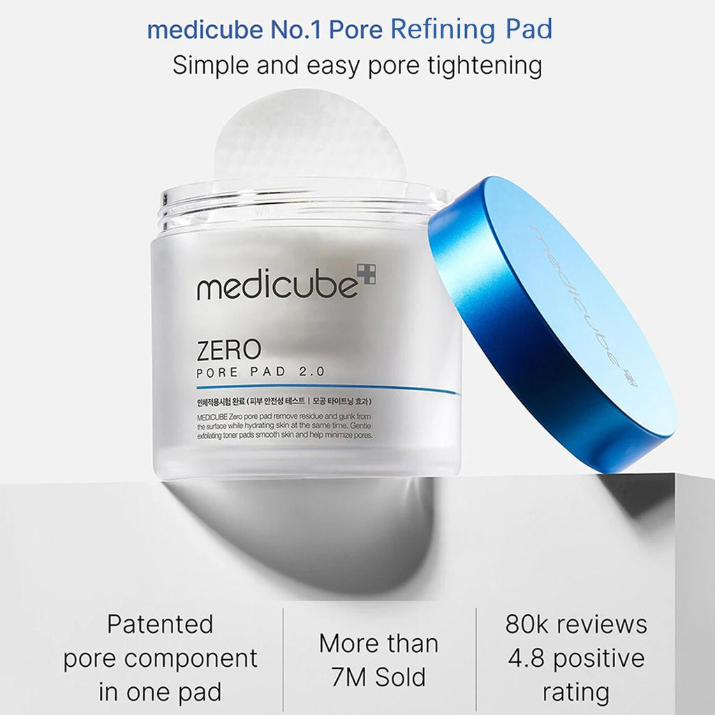 Medicube ZERO PORE PAD 2.0,Pre-Soaked Dual-Texture Cotton,Moisturizing & Calming Formula,Korean Skincare,K-Beauty,Korean Makeup BeautyBond