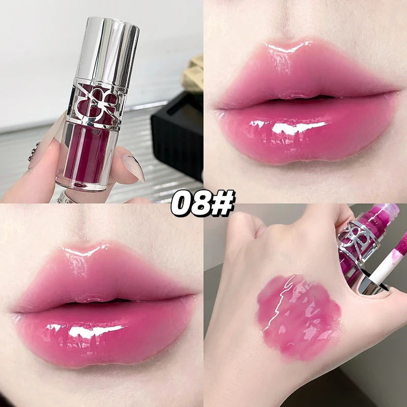 Gege Bear Glittering Mirror Lip Glaze, Watery Shimmering Light Lip Gloss Makeup 8 Colors, Hydrating Moisturizing, Long Lasting BeautyBond