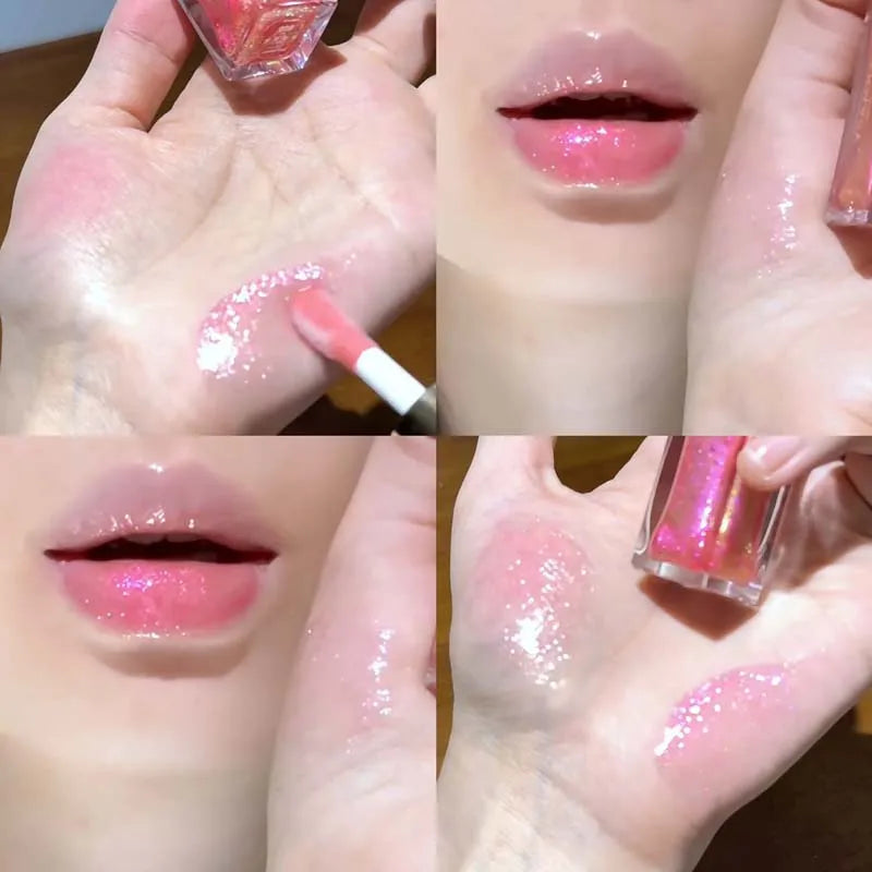 HERORANGE Glittering Mirror Lip Glaze, Watery Shimmering Light Lip Gloss Makeup 6 Colors, Hydrating Moisturizing, Long Lasting BeautyBond