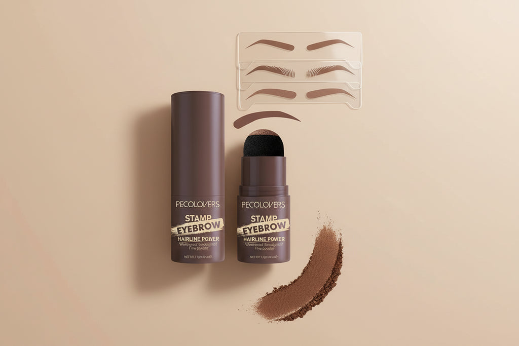 Pecolovers 3IN1 Brow Stamp with product information on a white background