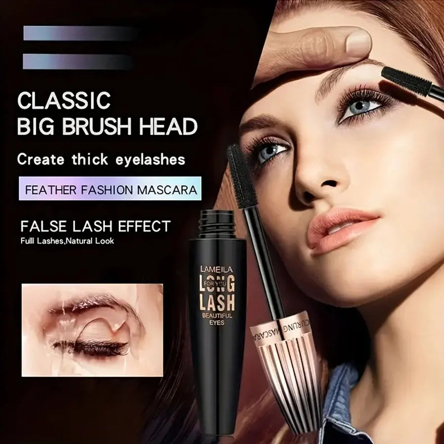 Waterproof 4D Mascara Thick Long Smudge-proof Plump Encrypted Long-lasting Curling Large Eye Makeup, Makeup Tools BeautyBond