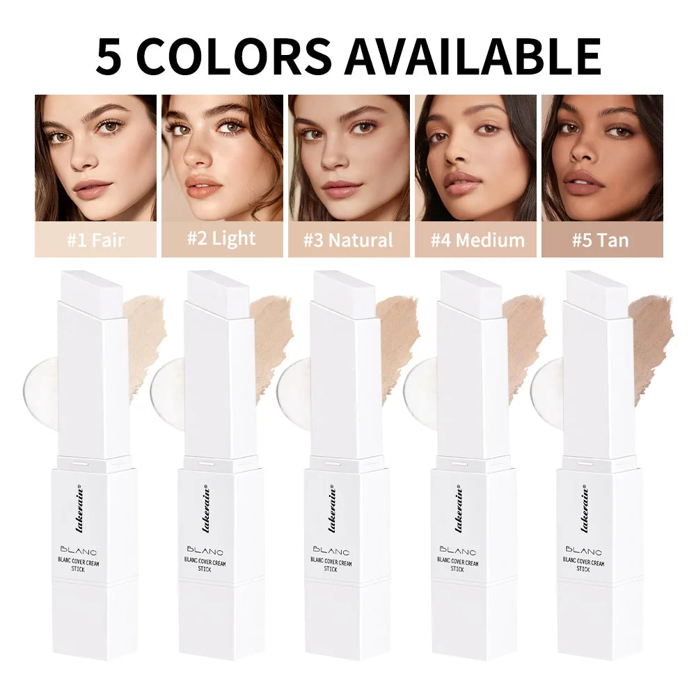 Blanc Cover Cream Stick Color Changing Foundation with Detachable Brush Coverage Changing Foundation Stick Base Makeup BeautyBond