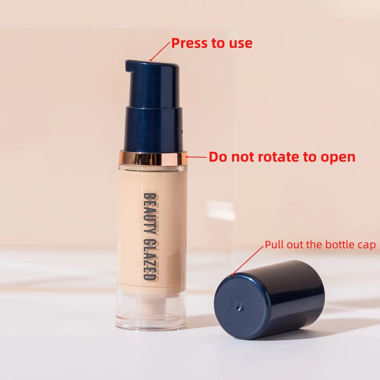BEAUTY GLAZED 3Pcs Face Makeup Set,Matte Long lasting Waterproof Liquid Foundation+Primer+Puff BeautyBond