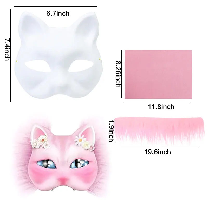 Handmade Graffiti Therian Mask Set — 3-Pack DIY Animal Masks BeautyBond
