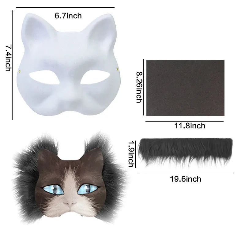 Handmade Graffiti Therian Mask Set — 3-Pack DIY Animal Masks BeautyBond