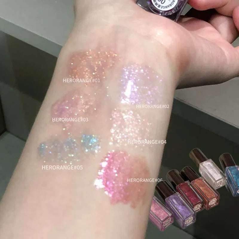 HERORANGE Glittering Mirror Lip Glaze, Watery Shimmering Light Lip Gloss Makeup 6 Colors, Hydrating Moisturizing, Long Lasting BeautyBond