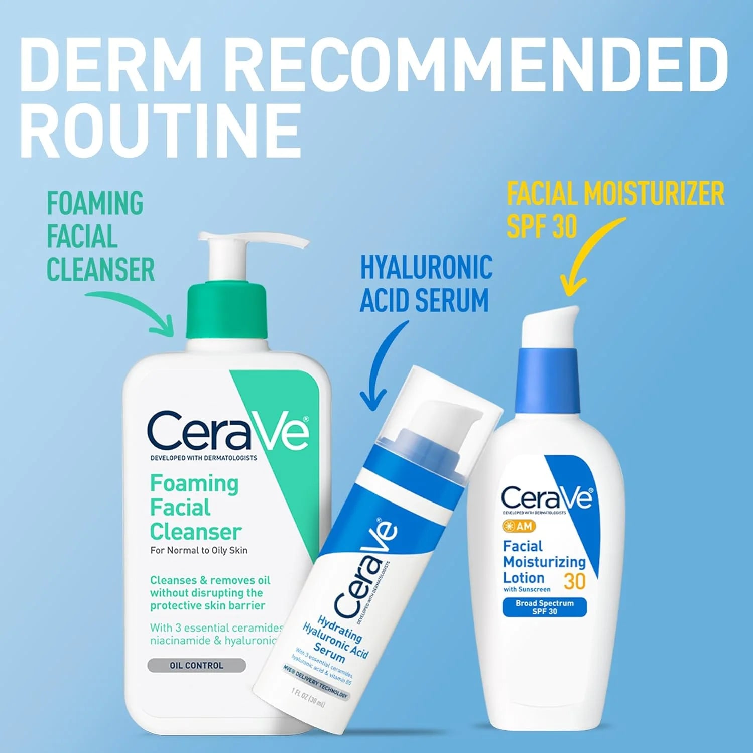 CeraVe AM Facial Moisturizing Lotion SPF 30 – Oil-Free with Ceramides & Hyaluronic Acid, 3 oz BeautyBond