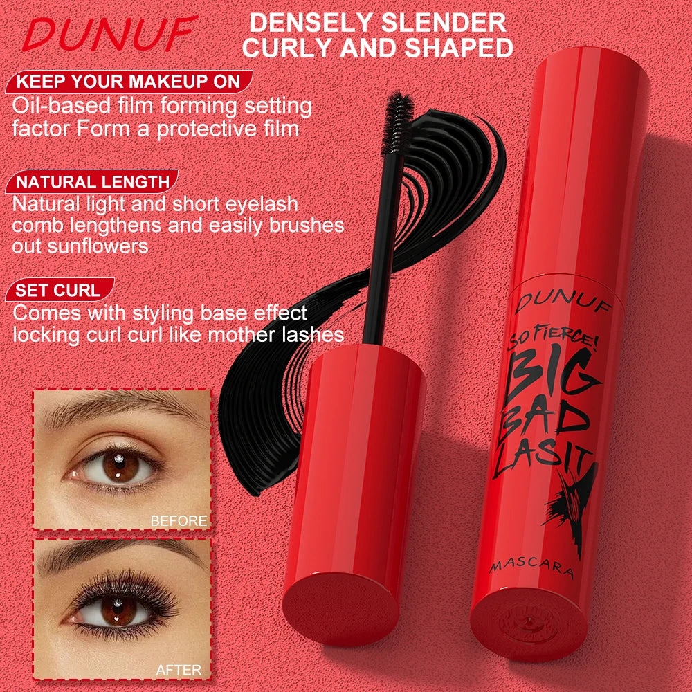 DUNUF 1 Pcs Long Lasting Mascara Thin Thick Waterproof Curl does not Easily Stain Sweat-proof and Non-smudging Beginner Friendly BeautyBond