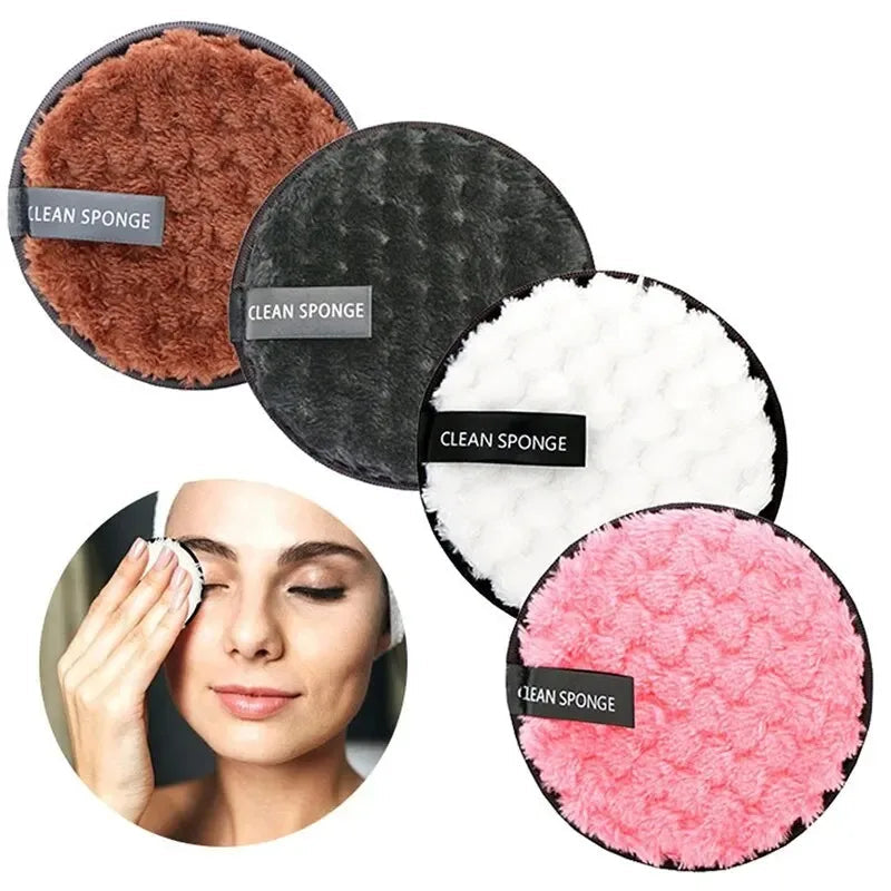 4-Piece Makeup Remover Microfiber Pads - Reusable Makeup Removing Towels, Gentle Cleansing Sponges for Face and Skin, Washable E BeautyBond