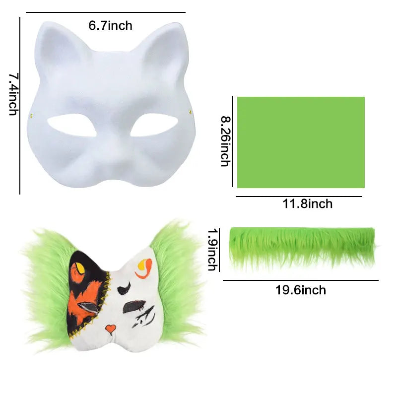 Handmade Graffiti Therian Mask Set — 3-Pack DIY Animal Masks BeautyBond